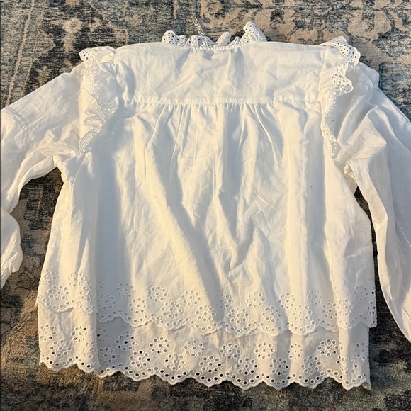 Jennifer and Grace White Eyelet Lace Blouse. 100% cotton. Size M Brand new w tag - Picture 6 of 10